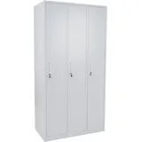 Mendler Schließfach Boston T829, Spind Wertfachschrank Schließfachschrank, Metall 3 Fächer ~ grau