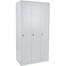 Mendler Schließfach Boston T829, Spind Wertfachschrank Schließfachschrank, Metall 3 Fächer ~ grau