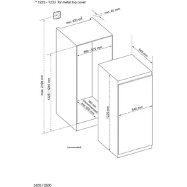 Respekta KS1224 Einbaukühlschrank (186 l, 1225 mm hoch)