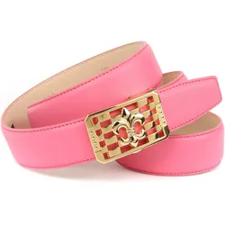 Ledergürtel ANTHONI CROWN, Damen, Gr. 85, rosa, Leder, unifarben, modisch,klassisch, Gürtel, in rosa mit Lilienschließe