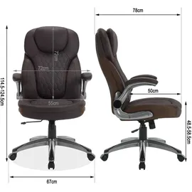 Woltu Chefsessel Kunstleder Braun