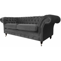JVmoebel Chesterfield-Sofa, Sofa Chesterfield Couch Dreisitzer Klassisch Design Sofas grau