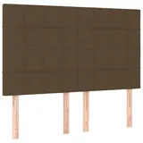 vidaXL 4X Kopfteil Polsterkopfteil Bettkopfteil für Bett Bettrahmen Betthaupt Bettgestell Schlafzimmer Bettzubehör Dunkelbraun 72x5x78/88cm Stoff