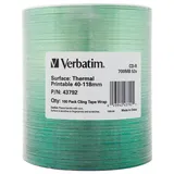 Verbatim CD-R 700MB Therma Printable 100PK WRAP, 43792