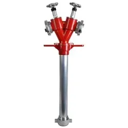 Hydrantenstandrohr, DN 80, mit Absperrung, drehbar, Abgang 2 x Storz C, L: 980mm