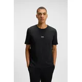 Boss T-Shirt "Unique", Herren, Gr. XL, schwarz (schwarz 001), Jersey, Obermaterial: 95% Baumwolle, 5% Elasthan, regular fit, Rundhals, Shirts T-Shirt, aus elastischer Baumwolle mit Tape-Details, regular fit