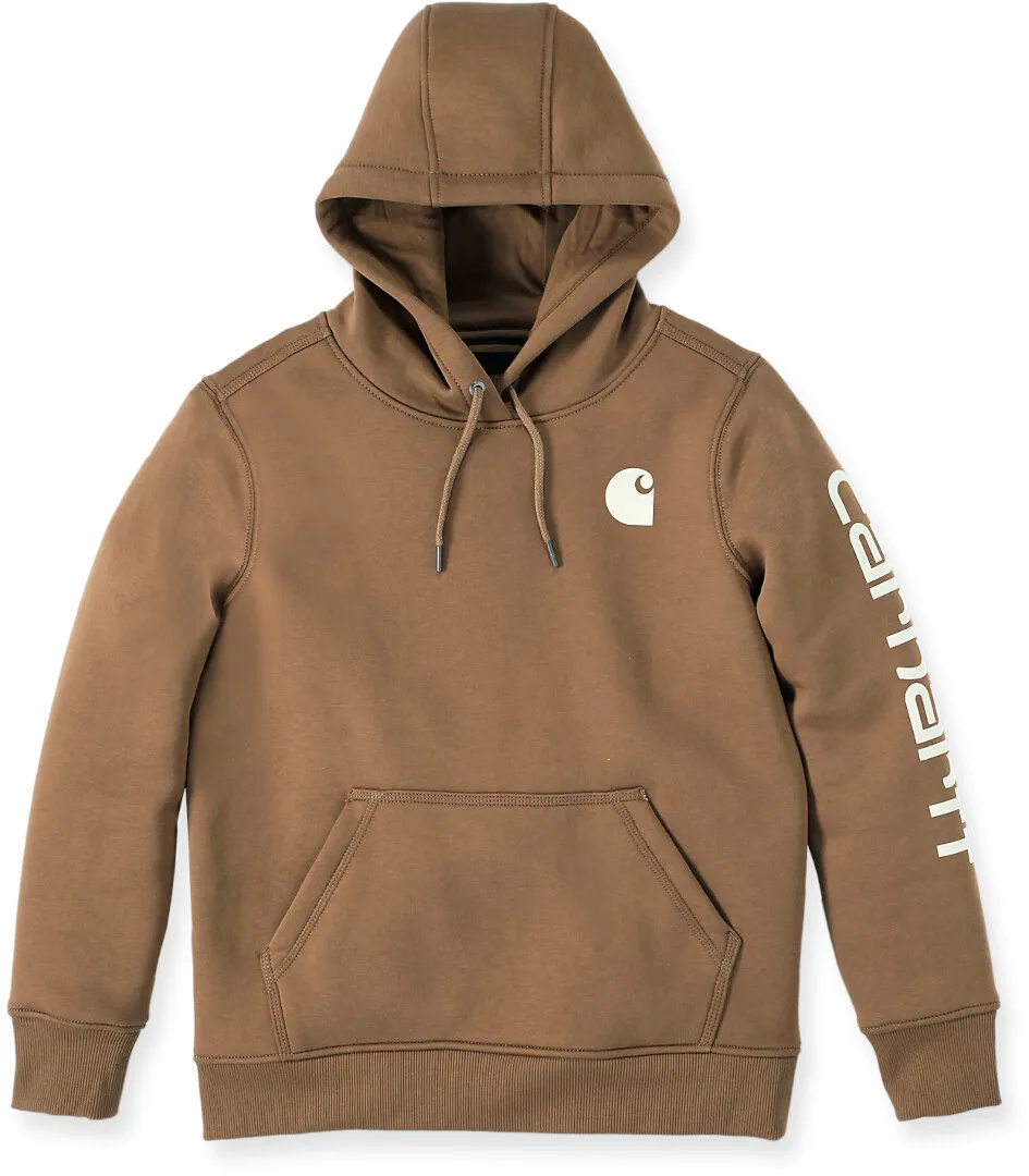 Carhartt Clarksburg Logo Dames Hoodie, bruin, S Voorvrouw