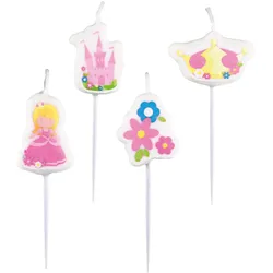 Amscan Mini-Figurenkerzen - Prinzessin (4er Pack)