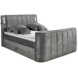 Stella Trading Boxspringbett 180 x 200 cm H2 Grau