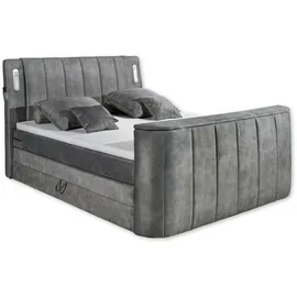Stella Trading Boxspringbett 180 x 200 cm H2 Grau