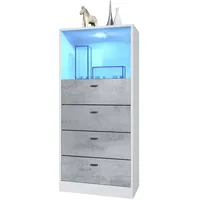 Vladon Kommode, Hellgrau, 56x125x36 cm, Wohnzimmer, Kommoden & Sideboards,