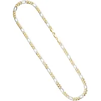Goldkette JOBO "Figarokette" Halsketten Gr. Gelbgold 333-Weißgold 333, Länge: 45 cm, goldfarben (gelbgold 333) Damen Goldketten 333 Gold bicolor 45 cm