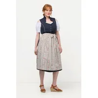 Ulla Popken Dirndl Dirndl Herzausschnitt Schmuckknöpfe ärmellos schwarz 54