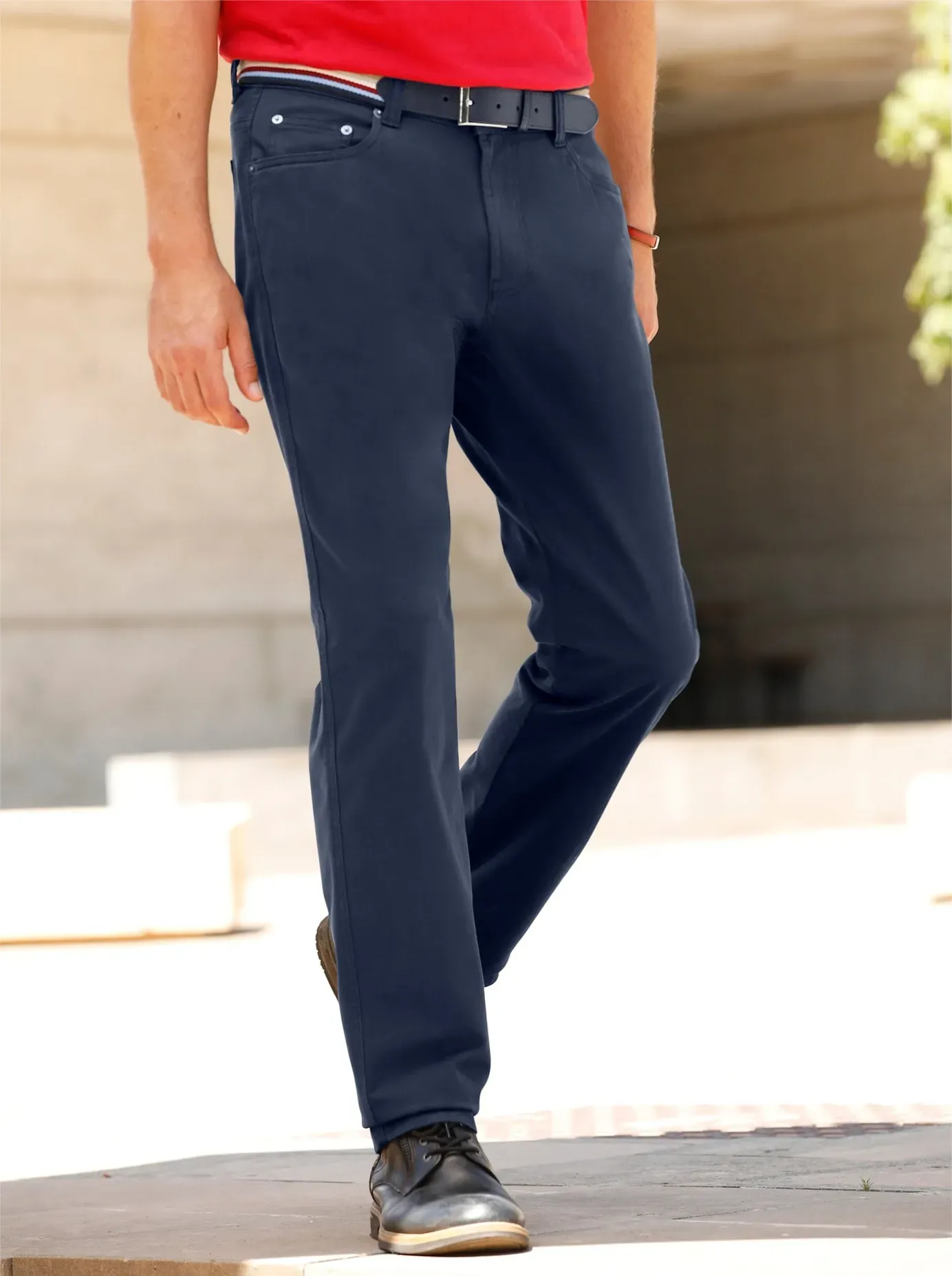 5-Pocket-Hose BRÜHL, Herren, Gr. 25, Unterbauchgrößen, blau (marine), 98% Baumwolle, 2% Elasthan, unifarben, lang, Hosen 5-Pocket-Hose
