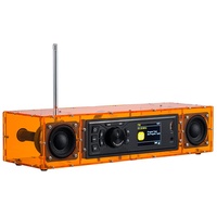 AOVOTO ALK103 FM/Dab Radio Do It Yourself (DIY) Kits with Acrylic Shell, DIY Dab+/FM Sets with Alarm Mode & LCD Display & stero Sound(Orange)