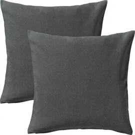 Erwin Müller Kissenhülle London 2er-Pack Baumwolle anthrazit Größe 40x40 cm