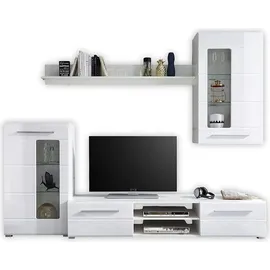 Avanti Trendstore Wohnwand Enrique Weiß Hochglanz B/H/T: ca. 240x190x42 cm - weiß
