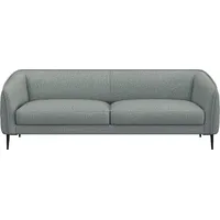 3-Sitzer FLEXLUX "Belle Designsofa, Couch, bequem durch Kaltschaum im Sitz", blau (sky blau), B:218cm H:74cm T:89cm, 62% Polyester/17%Cotton/14%Viscose/7%linen, Sofas, Skandinavisches Design, In hochwertiger Verarbeitung