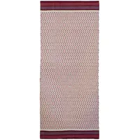 Jute & Co. Florenz Teppich handgewebt, 100% Baumwolle, Weiß/Rot, 90 x 60 x 0.5 cm