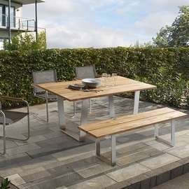 Niehoff Noah Trapezkufe Edelstahl - 180 x 95 cm Teak recycled