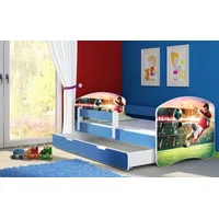 Luxusbetten24 Kinderbett Dream mit verschiedenen Motiven Football - Blau