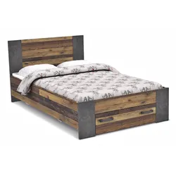 FORTE Bett Clif 120 x 200 cm Holzoptik Braun