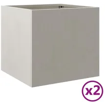 vidaXL Pflanzkübel 2 Stk. Silbern 32x30x29 cm Edelstahl