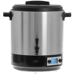 Adler AD 4496 Elektrischer Pasteurisierungstopf 28L 2600W 36cm Durchmesser LCD Anzeige silber