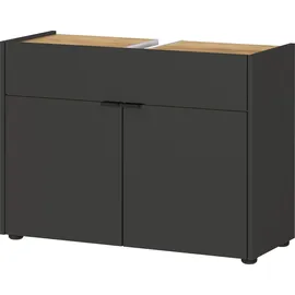 KADIMA DESIGN Unterschrank 80x34x60 cm stoßfest mit Siphonaussparung und Easy-Clean-Oberfläche, Grau-Beige 80x34x60 cm