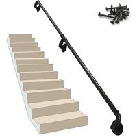 XOTAK Moderner Handlauf für Treppen im Innen- und Außenbereich, Wandbaluster, Handlauf, Lofts, Bartheke, Fußschiene, Wandtreppe, Handläufe, schmiedeeiserne Geländer-Handläufe (Size : 4.5m)