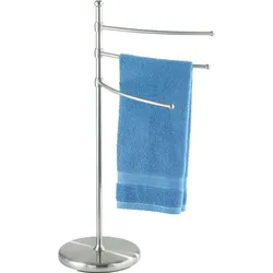 Handtuchständer WENKO "Adiamo", silber (silberfarben), B:28,5cm H:90cm T:53cm, Stahl, Handtuchhalter