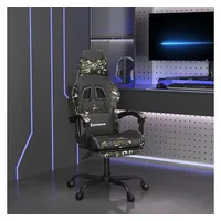 vidaXL Gamingstuhl mit Fußstütze Schwarz Tarnfarben Grün
