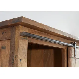 Massivmoebel24 Schwebetürenschrank Mango 100 x 190 x 60 cm Beige