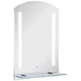 Homcom Badspiegel mit Ablage LED Lichtspiegel Badezimmerspiegel Wandspiegel 15W (Modell4) Wasserdich