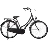 AMIGO Cotton - Transportfahrrad 28 Zoll für Damen - Hollandrad mit Frontgepäckträger - 50 cm - Rücktrittbremse & V-Bremse - Mattschwarz