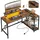 BESTIER Eckschreibtisch L-Form braun