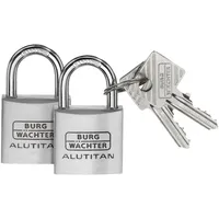 Burg Wächter 36161 Vorhängeschloss 40.00mm gleichschließend Aluminium Schlüsselschloss