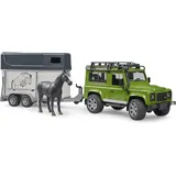 Bruder 02592 - Land Rover Defender mit Pferdeanhänger 1:16