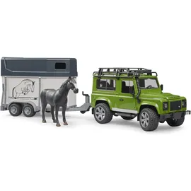 Bruder 02592 - Land Rover Defender mit Pferdeanhänger 1:16