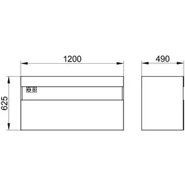 Keuco Waschtischunterschrank 1 Auszug 120 x 62,5 x 49 cm Inox Lack Seidenmatt / Inox Glas satiniert