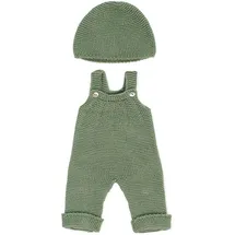 MINILAND BABY Miniland Gestricktes Outfit-set Overall & Mütze Grün