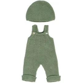 MINILAND BABY Miniland Gestricktes Outfit-set Overall & Mütze Grün
