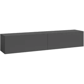 [en.casa] Evaton TV-Lowboard 160 x 32 x 30 cm Dunkelgrau Spanplatte