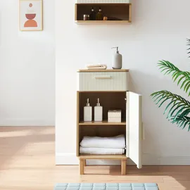 [en.casa] Ferrersp Badezimmerschrank 80 x 80 x 35 cm Eicheoptik/Sandfarben