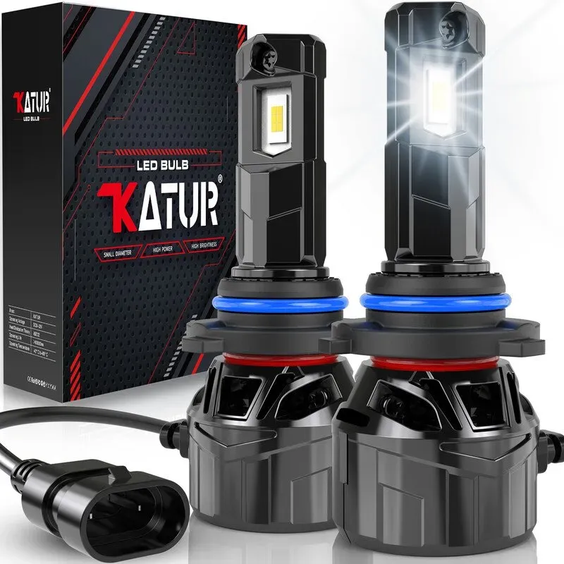KATUR HB4 LED Lampe 120W 30000LM, HB4 LED-Lampe 6000K Xenon Weiß Plug-and-Play 1:1 Kompaktbauweise Hocheffizientes Kühlsystem 9006 Scheinwerferlampen, 2er Pack