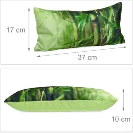 Relaxdays Nackenkissen Badewanne mit Saugnäpfen, Reisekissen weich, HBT: 10 x 37 x 17 cm, grün