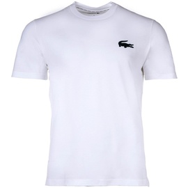 Lacoste Herren T-Shirt - Loungewear, Basic, Rundhals, Baumwolle Weiß M