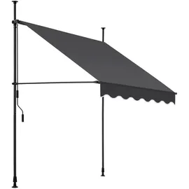 Tectake tectake® Klemmmarkise, mit Handkurbel, höhenverstellbar - 304 cm, einfache Montage
