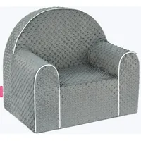 BADUM Midi DOTS - Kindersessel ab 2 Jahre - Kinder Sessel - Babysessel mit Abnehmbarem & Waschbarem Bezug - Mini Sofa Mädchen, Junge - Bequemer Kleiner Sessel für Kinderzimmer - Hellgrau