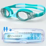 ZABERT Kinder Schwimmbrille Taucherbrille, Antibeschlag UV-Schutz für 3 4 5 6 7 8 9 10 11 12 Jahre blauer See